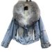 girl 2025 Autumn Winter New Fashionable Oversized Fur Collar Design Thickened Warm Denim Jacket For Women Loose Parka_ecoleips.com
