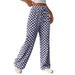 Women's Clothing Women's Plaid Print Straight Wide Leg Pants New Style_ecoleips.com