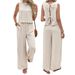 Women's Clothing Casual Pants Perspective Holiday Style Trousers Hollow Two Piece Set_ecoleips.com