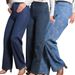 Women's Slim Fit Jacquard Wide Leg Jeans Fashionable Casual Elegant Long Denim Pants_ecoleips.com