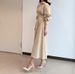 Women Temperament Waist Slim Shirt Dress Female Temperament Long Skirt_ecoleips.com