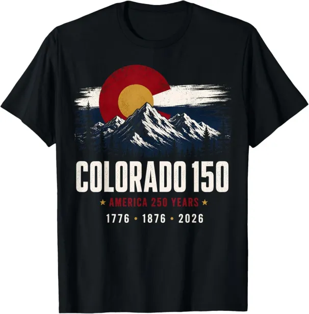 Women's T-Shirts Colorado 150 Years 4th Of July America 250 Vintage USA Flag T-Shirt_ecoleips.com