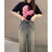 ng2510292 Summer New In Stock Versatile High-end Round-neck Bunny Print Short-sleeve Stylish Loose T-shirt For Women_ecoleips.com