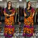 Women's Clothing Velvet Sequined Print Loose Long Robe Ethnic Style Crystal Satin Dress_ecoleips.com