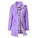 Water-Resistant Hooded Trench Coat – Lightweight Longline Jacket With Plaid Lining (S-XXL, White/Red/Black/Purple)_ecoleips.com
