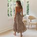 New Women's V-neck Backless Strappy Long Dress Fashion Elegant Print Casual Boho Dress 2025 For Women Robe Femme Summer_ecoleips.com
