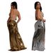 Women's Clothing Fashion Women's High Slit Hot Diamond Perspective Dress_ecoleips.com