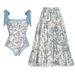 Elegant Two-Tone Wrap Front One-Piece Swimsuit For Women - Reversible Design With Bow Accent, Comfortable Nylon Blend Fabric, Perfect For Beach & Pool_ecoleips.com