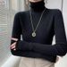 Women's High Neck Thick Knit Sweater Soft Slim Fit Long Sleeve Turtleneck Top For Fall Winter_ecoleips.com