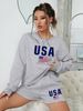 Women's Clothing Round Neck Sweatshirt Long Sleeved Shorts Loose Casual Suit Sweatshirt Letters Heart Print Shorts Suit_ecoleips.com