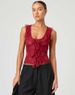 Aria Basics Aria Basics 25 European American Cross-border Hot Girl Style Ruffled Sleeveless With Slim Fit Design And Unique Lace Trim Tank Top_ecoleips.com