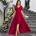 Women's Clothing Burgundy Bridal Dress, Elegant And Sophisticated Women's Dress, Evening Gown._ecoleips.com