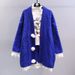 girl New Year Christmas Red Thickened Mid-Length Knitted Pom-Pom Hidden Button Frayed Edge Tassel Lazy Style Sweater Cardigan_ecoleips.com