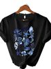 European And American Cross-border Foreign Trade Clothing, Shell Heart Pattern Round Neck Printed Women's Short-sleeve_ecoleips.com