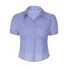 Summer Women's Slim Fit Polo Collar Cardigan Fashionable And Elegant T-Shirt Top European American Style Cross Border Fashion_ecoleips.com