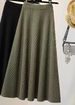 K Design Sense Long Knitted Dress For Women With Elastic Waist And Plain A-line Texture With A Sense Of Layering._ecoleips.com