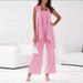 Women's Clothing Sleeveless Cardigan Vest Wide Leg Trousers 3 Piece Set_ecoleips.com