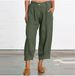 Women's Clothing Women's Plus Size Loose Trousers Style Cotton Linen Solid Color Cropped Casual Pants For Formal & Casual For Women_ecoleips.com
