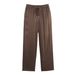 Elegant Satin Stripe Women's Shirt & Pants Set - Comfortable Polyester Office Wear, Spring Collection (XS/S/M/L)_ecoleips.com