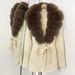 Luxury Oversized Knit Cardigan With Fox Fur Collar – Elegant Longline Open-Front Coat For Women (Chic & Cozy Winter To Spring Transition)_ecoleips.com
