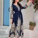 Women's Clothing Fashion Digital Printing Long Sleeve Long Dress Middle Eastern Dress_ecoleips.com