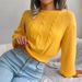 Aria Basics Aria Basics Ins Style Real Shot Autumn Winter European American Casual Braided Lantern Sleeve Waist-Cinching Knitted Sweater_ecoleips.com