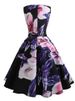 Vintage Music Note Print Pleated Dress Women Summer Vintage 50s 60s Retro Hepburn Big Swing Robe Party Dresses Sexy_ecoleips.com