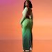 Women's Ombre Floral Print Long Sleeve Backless Tie Bodycon Midi Dress – Casual Fall Office Gown_ecoleips.com