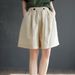 Women's Clothing Pure Cotton Six Color Shorts Large Size Loose Summer Retro Solid Color Wide Leg Overalls Elastic Versatile Shorts_ecoleips.com
