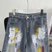 Women's Clothing Heavy Beaded Painted Worn Fashionable All Match Straight Wide Leg Pants_ecoleips.com