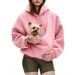 Oversized Hooded Fleece Sweatshirt – Unisex Cozy Pullover With Pet Pocket, Longline Streetwear (7 Colors, S-Xxl)_ecoleips.com