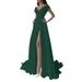 Women's Clothing Official Picture V Neck Ruffled White Mid Waist Solid Color Temperament Commuter Long Skirt Dress_ecoleips.com