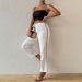 Voya 2026 European American Women's Sexy Casual Design With Subtle Side Cutouts And Elastic Drawstring Elastic Drawstring Straight Leg Pants_ecoleips.com