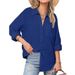 Women's Clothing 2025 Spring Summer New Drop Shoulder Batwing Casual Long Sleeve Shirt For Women_ecoleips.com