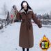 girl Girl Fleece-Lined Thickened Parka For Women, Long Style, 2024 Winter New Workwear Jacket, Niche Design Cotton Coat, Trendy_ecoleips.com