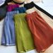 Women's High-Waisted Pleated Shorts Casual Five-Point Pants Loose Slimming Versatile Straight Leg Wide Leg Spring Summer_ecoleips.com