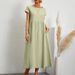 Women's Clothing Solid Color Sleeveless Loose Cotton And Linen Pocket Women's Dress_ecoleips.com
