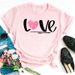 Summer Hot-selling Floral Butterfly Heart Cute Printed Simple Cartoon Short-sleeve Women's Top_ecoleips.com