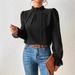 2026 European American Women's Clothing Autumn And Winter New Half-high Collar Spliced Wave Pattern_ecoleips.com