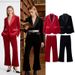 Women's Clothing European And American Style Two Piece Suit Set Fashionable High End Professional Long Sleeve For Formal & Casual_ecoleips.com