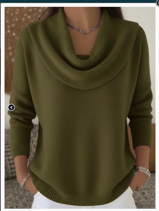 Women's Solid Color Long Sleeve Top Sweater Autumn Winter New Clothing For Ladies_ecoleips.com