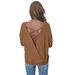 Voya Women's Clothing 2026 Spring/Summer European And American Loose Casual Sexy Backless Pullover Long-Sleeve Waffle Knit_ecoleips.com