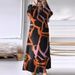 Cross-Border Muslim Women's Clothing Retro Puff Sleeve Printed Ruffle Pocket Dress Middle East Dubai Spring Autumn Abaya_ecoleips.com