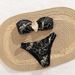 Women's Sexy Lace Bikini Set - Marble Print Two-Piece Swimsuit (European & American Fit)_ecoleips.com
