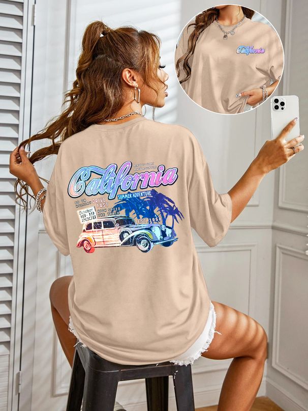 Women's Casual Round Neck Short Sleeve T-Shirt Multi-Color Style Simple Fashionable Sports Top Solid Printed Loose Fit_ecoleips.com
