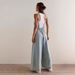 Women's Loose Wide Leg Denim Overalls Casual Solid Color Polyester Spring/Autumn Summer Regular Fit Jeans_ecoleips.com