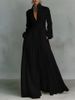 Elegant Slim-Waist Maxi Dress French-Inspired Ruffle Design Lantern Sleeves All-Season Versatility Women's Fashion_ecoleips.com