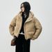 2025 Winter New Korean Style Short Flat Lake Jacket For Women With Hood Loose Fit Large Size 90% Duck Down_ecoleips.com