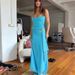 Summer Style Women's Halter Neck Suspender Dress Solid Color Backless with Irregular Slit for Cross Border E-commerce in Europe And America_ecoleips.com