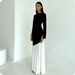 Sexy Long Maxi Dress, Classic Crew Neck, Long Sleeve, Elegant Ruched Detail, Skinny Slimming Silhouette, Stylish Evening Party Wear_ecoleips.com